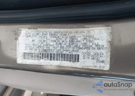 2003 Toyota Sequoia Limited V8 z USA, uszkodzony, nr VIN 5TDZT38A33S198264